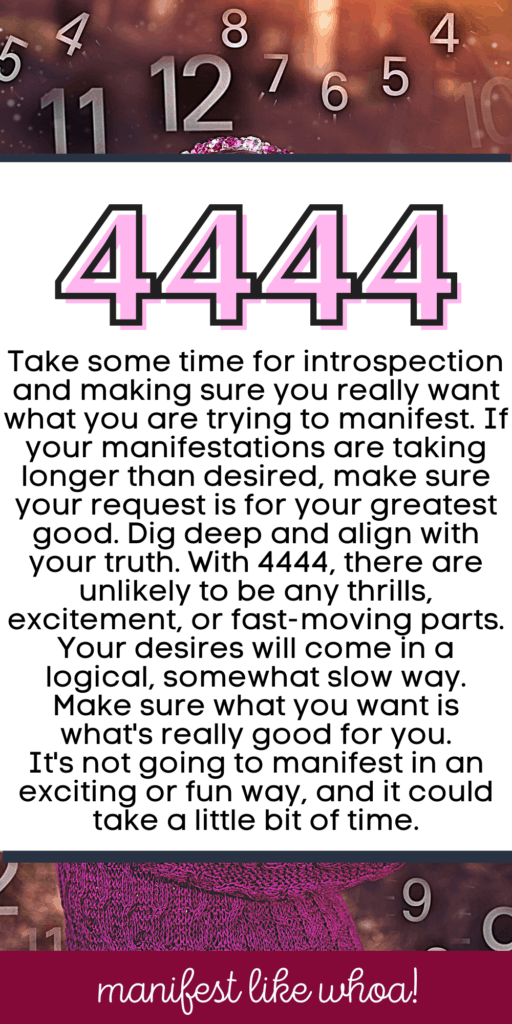 Número do anjo 4444 para manifestação (Numerologia dos números dos anjos e lei da atração)