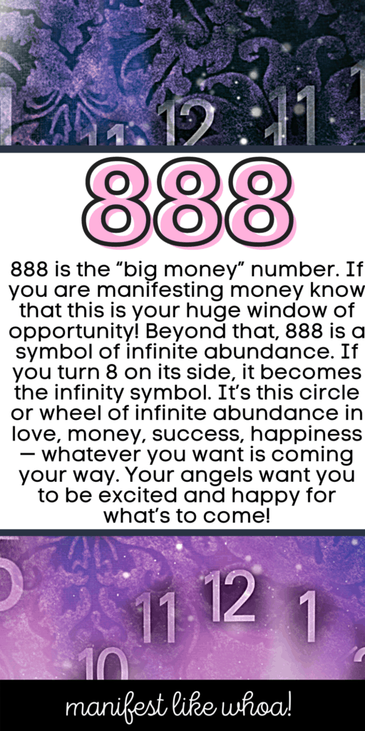 A 888-as angyalszám jelentése: megnyilvánulás, vonzás törvénye, numerológia (nyilvánvaló pénz, szerelem)