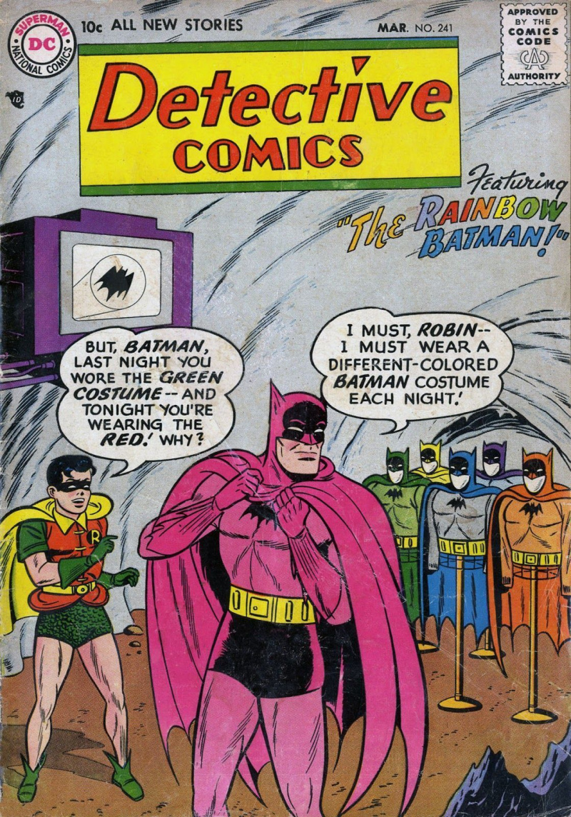 Detective Comics # 241 (Escritor: Edmond Hamilton, Artistas: Sheldon Moldoff, Stan Kaye) 241 rainbow 1957