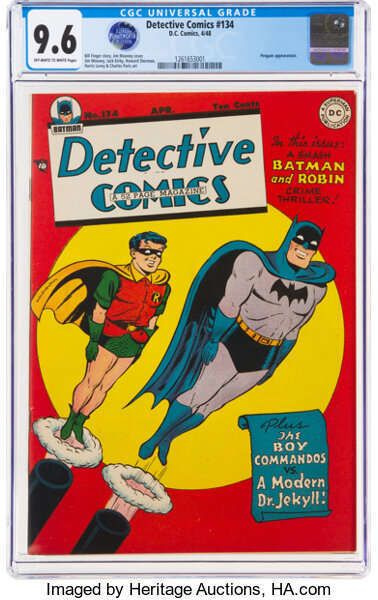 Uma cópia de Detective Comics # 134 com classificação 9,6