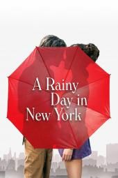 Imagem de pôster de filme em um dia chuvoso em Nova York
