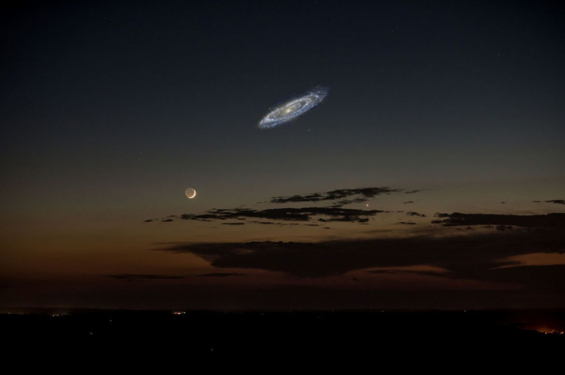 De halo van de Andromeda-melkweg botst al met die van de Melkweg