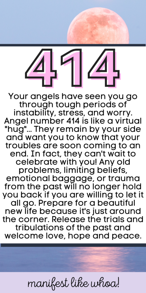 Número de ángel 414 para manifestar (Numerología Números de ángeles y ley de atracción)
