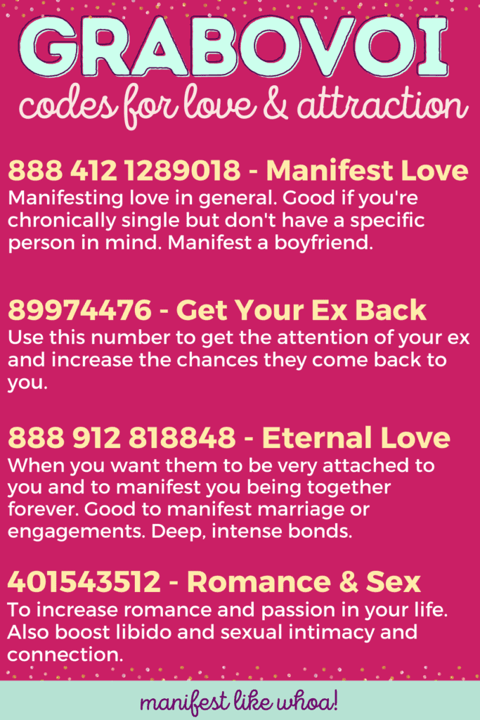 Códigos Grabovoi para manifestação de amor (manifesto específico de pessoa, manifesto de paixão, pegue seu ex-costas)