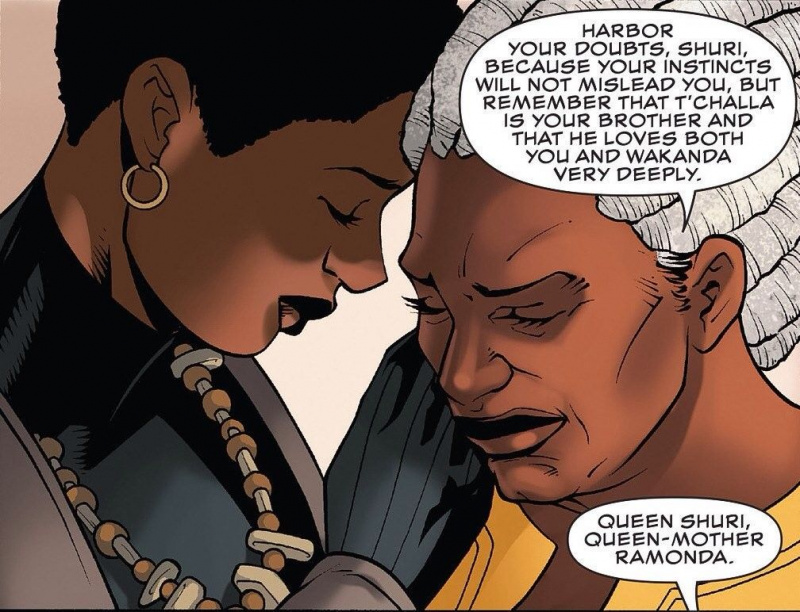 Shuri e Ramonda, quadrinhos da maravilha dos Panteras Negras