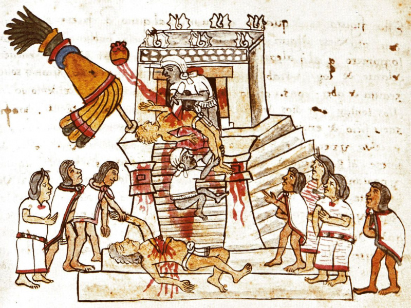 images réelles du sacrifice du cœur aztèque
