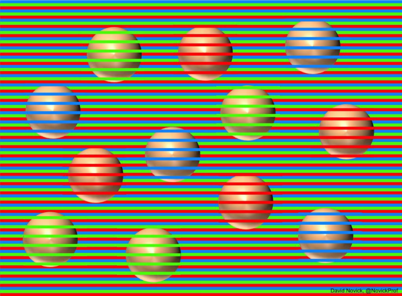 Друга оптична илюзия за пържене на мозък: Какъв цвят са тези сфери?