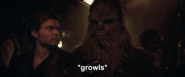 Solo: uma história de Star Wars - Han e Chewie gif
