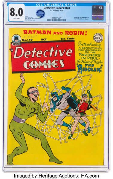 En CGC-klassificeret 8,0 kopi af Detective Comics #140
