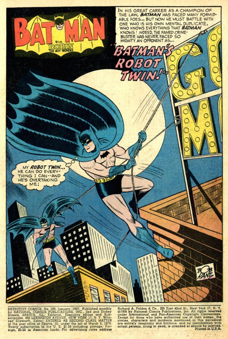 Detective Comics # 239 (Escritores: Jack Schiff Artistas: Sheldon Moldoff, Charles Paris, Jack Adler, Ira Schnapp)