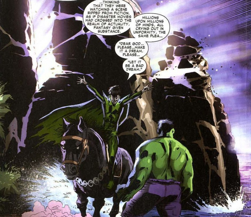 Hulk vender ned Mareritt i søvn i Hulk #81 (av Peter David og Lee Weeks)