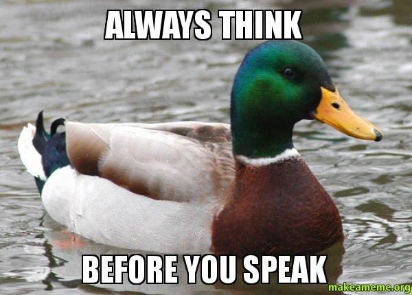 فكر قبل أن تتكلم