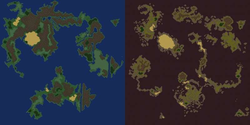 Final Fantasy VI divas pasaules kartes