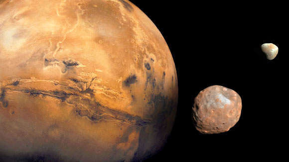 Les lunes martiennes Phobos et Deimos sont-elles des morceaux d'un satellite plus gros et plus ancien ?