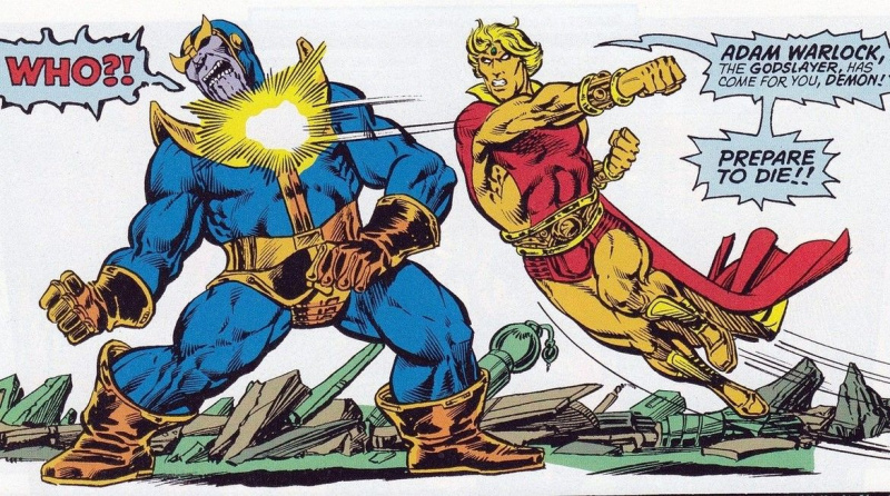Thanos prieš Adomą Warlocką