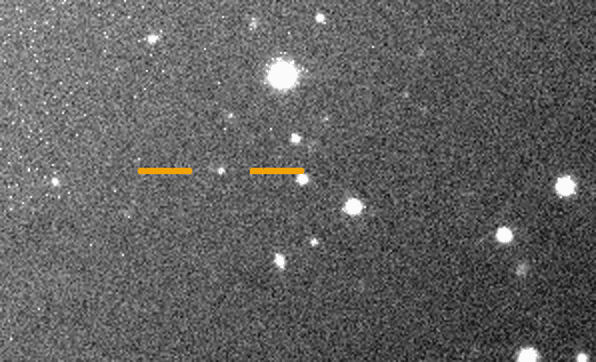 Animatsioon Magellani teleskoobi piltidest, mis näitavad 2016. aastal avastatud 1 km läbimõõduga Valetudo liikumist. Krediit: Scott Sheppard