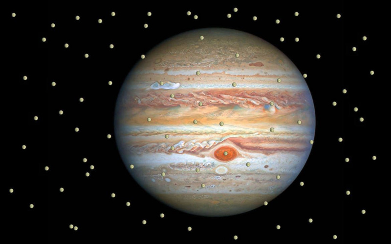 Cela ne fonctionne pas vraiment de cette façon, mais vous voyez l'idée. À partir d'une image Hubble de Jupiter et de sa lune Europe. Crédit : NASA, ESA, A. Simon (Goddard Space Flight Center), et M. H. Wong (Université de Californie, Berkeley) et l'équipe OPAL.