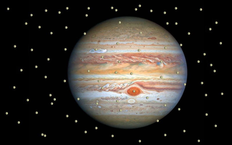 Det fungerer egentlig ikke på denne måten, men du skjønner ideen. Fra et Hubble -bilde av Jupiter og månen Europa. Kreditt: NASA, ESA, A. Simon (Goddard Space Flight Center) og M. H. Wong (University of California, Berkeley) og OPAL -teamet.