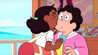 Steven Universe: La película Película: Escena 3 Steven es sorprendido por un beso.