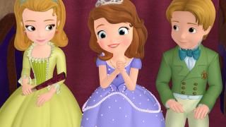 Sofia, o primeiro programa de TV: Sofia com a princesa Amber e o príncipe James