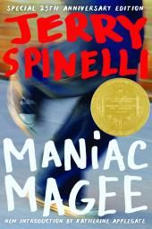 „Maniac Magee“ knygos plakato vaizdas