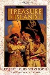 جزيرة الكنز صورة ملصق الكتاب