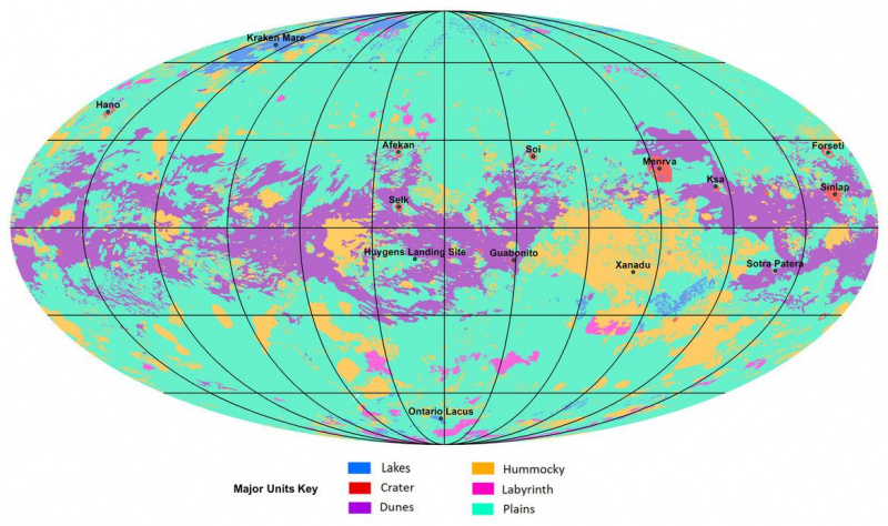 Геологична карта на Сатурновата луна Титан