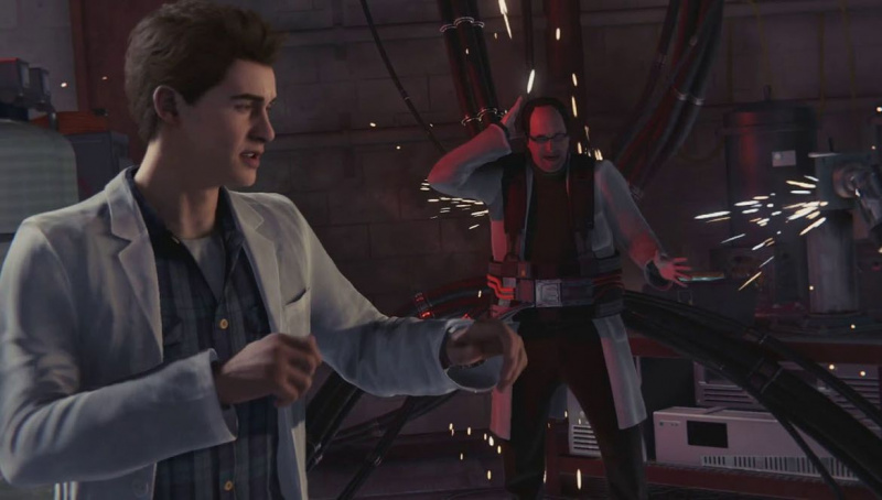 Peter Parker en Otto Octavius ​​in Spider-Man PS4