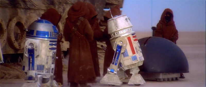 Η καλύτερη και πιο κρίσιμη σκηνή στο Star Wars Is Luke που καταλήγει στο R2-D2 μετά τη διάσπαση του R5-D4