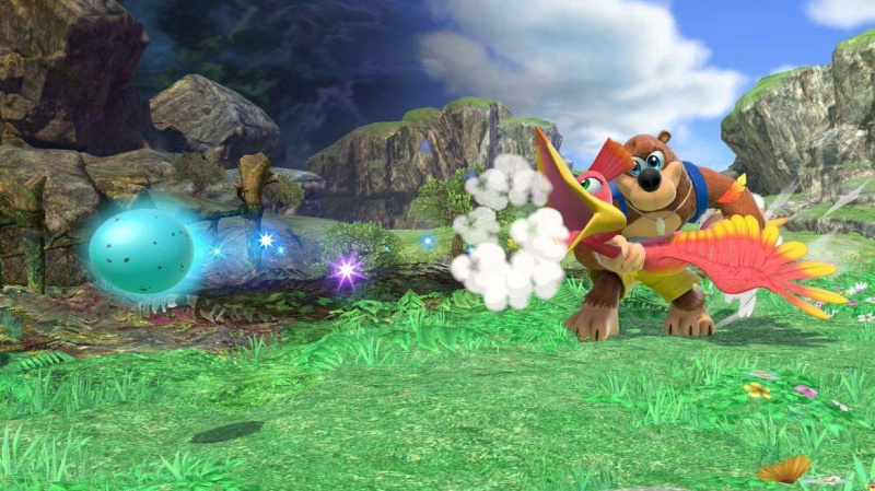 Su „Banjo“ ir „Kazooie in Smash“ primenama, kad Kazooie atlieka visus darbus