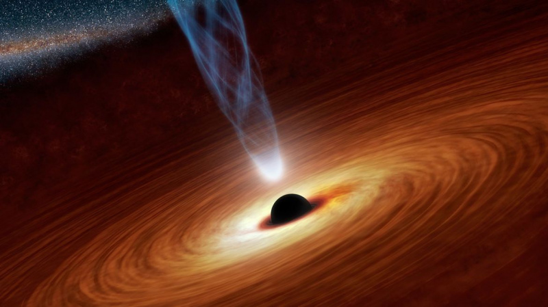 Ilustración de un disco de acreción de agujero negro
