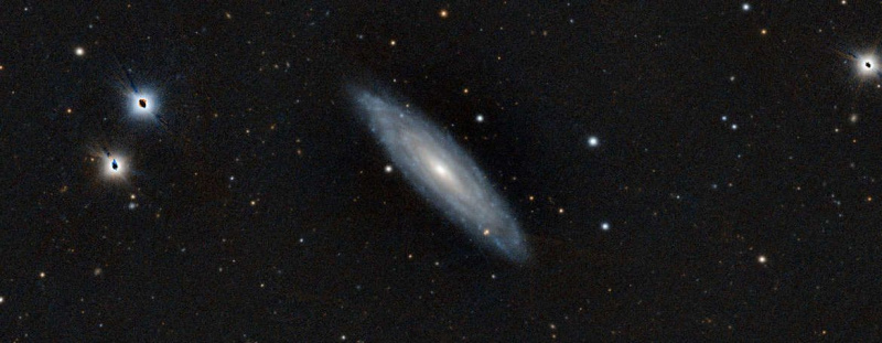 Jordbaseret Pan-STARRS-observatorisk billede af spiralgalaksen NGC 3254. Kredit: Aladin/Pan-STARRS